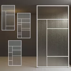 Glass partition door Set 30 Low-poly 3D model