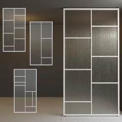 Glass partition door Set 31 Low-poly 3D model