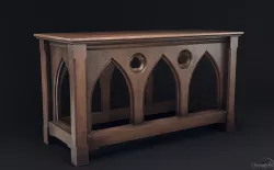 Gothic Serving Table Low-poly 3D model
