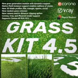 Grass Kit v 4-5 for Cinema 4D R20 R21 3D model