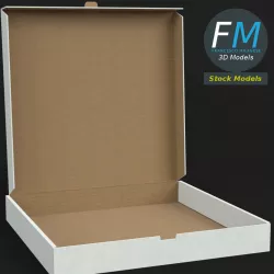 Half open pizza box 3D model