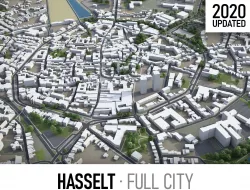 Hasselt - city and surroundings Low-poly 3D model