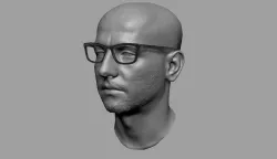 Human head with glases 3D model