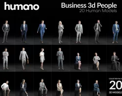 Humano 20-Collection 01- OFFICE BUSINESS PEOPLE - 20x 3D models  3D model