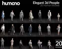 Humano 20-Collection 03 - ELEGANT STREET PEOPLE -20x 3D models  3D model