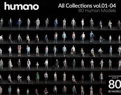 Humano 80 - Library - COMPLETE PEOPLE LIBRARY - 80x 3D models  3D model