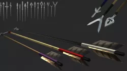 japanese arrow set 3D Low-poly 3D model
