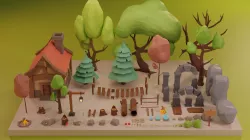 Low Poly Fantasy Forest Pack Vol 2 Low-poly 3D model