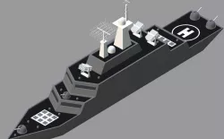 Low Poly Simple Cartoon Guided Missile Destroyer 3D model
