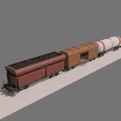Low Poly Vagons Low-poly 3D model