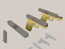 LowPoly Glock 17 Low-poly 3D model