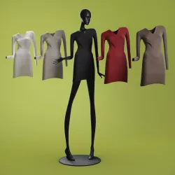 Mannequin 6014 coll 60 long dress 01 3D model