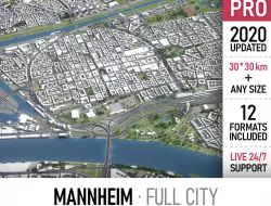 Mannheim Low-poly 3D model