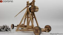 Medieval Catapult 3D model