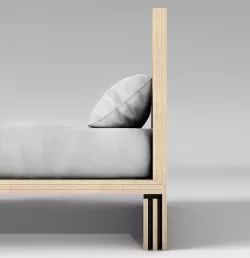 Modern Double Bed with Side Tables 3D model