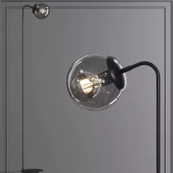 Modo Floor Lamp Black and Gray Glass 3D model
