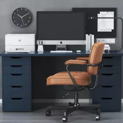 office workplace with ALEX table and ALEFJALL chair 3D model