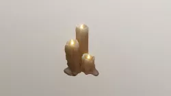 Old candles Low-poly 3D model