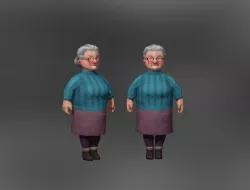 Old Lady Low-poly 3D model
