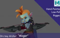 Orc Archer - Mogar Low-poly 3D model