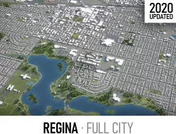 Regina - city and surroundings Low-poly 3D model