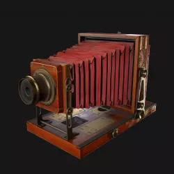 Retro camera Low-poly 3D model
