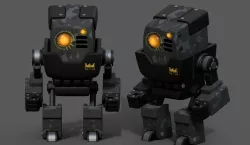 Robot cyborg scifi space machine fantasy 3d low poly science  Low-poly 3D model
