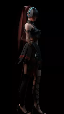 Sci Fi Sexy Girl Low-poly 3D model