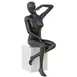 Seated black female mannequin 47 3D model