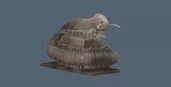 Serious centipede with gun 3D model