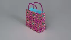 Shopping gift packet with unique colorful ornament model 3D model