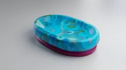 Soap dish for bathroom with unique colorful ornament 3D model
