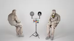 Soviet Liquidator of nuclear accident of Chernobyl sitting 56 Low-poly 3D model