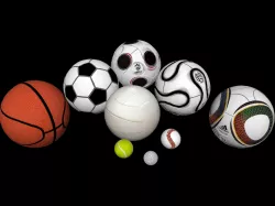 Sports Balls Collection Low-poly 3D model