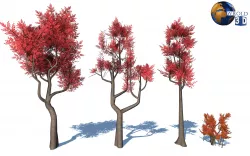 Stylized Colorful Tree Lowpoly 3D Model Low-poly 3D model