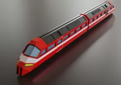 Train low-poly Low-poly 3D model