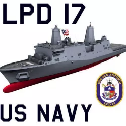 US Navy LPD-17 San Antonio Class Amphibious Transport Ship C4D 3D model