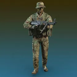 US Navy SEAL Jungle version with MK-43 machine gun Low-poly 3D model