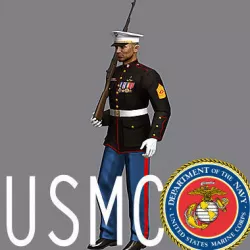 USMC soldier dress uniform with M14 rifle MAX  3D model