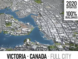 Victoria - city and surroundings Low-poly 3D model