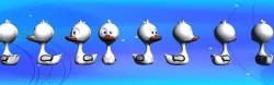 White Little Duck Toy Low-poly 3D model
