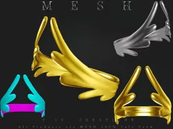 Wing Ring Low-poly 3D model