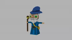 wizard made in blender Low-poly 3D model