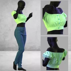 Women Casual and Jean - Marvelous Designer and Clo3D 3D model