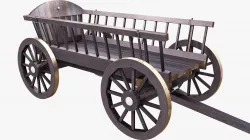 Wooden Cart 3D Low-poly 3D model