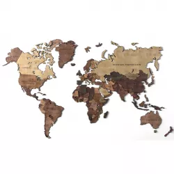 Wooden panel - world map 2 3D model