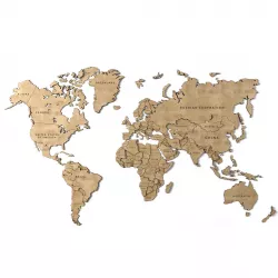 Wooden panel - world map 3D model