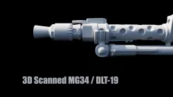 3D Scanned Deactivated MG34 DLT 19 Blaster Heavy Blaster Rifle 3D model
