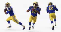 American Football Player LA Rams Running Pose 3D model