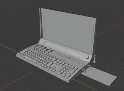 An Unfoldable stationary PC that looks more like a laptop Low-poly 3D model
